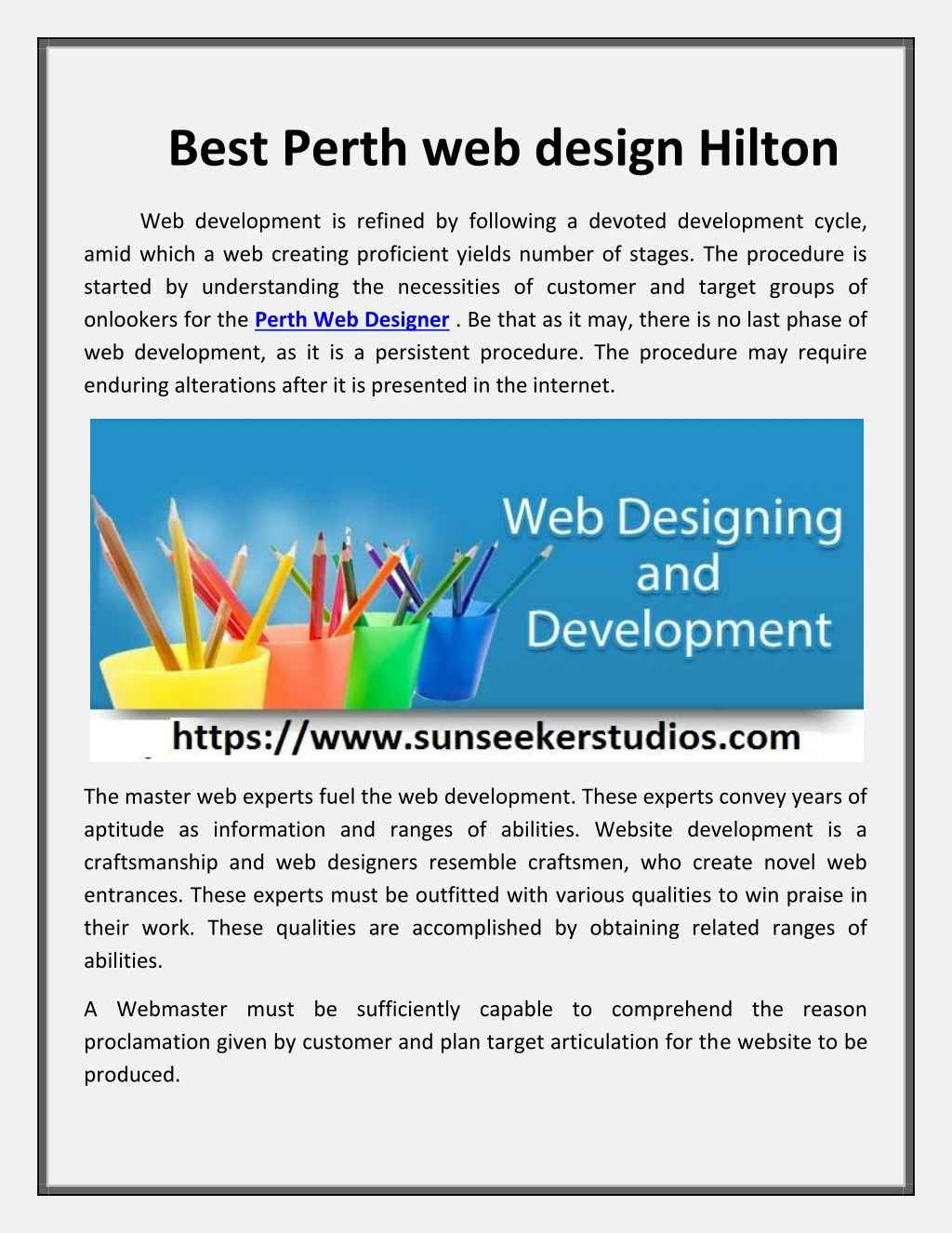 best perth web design hilton