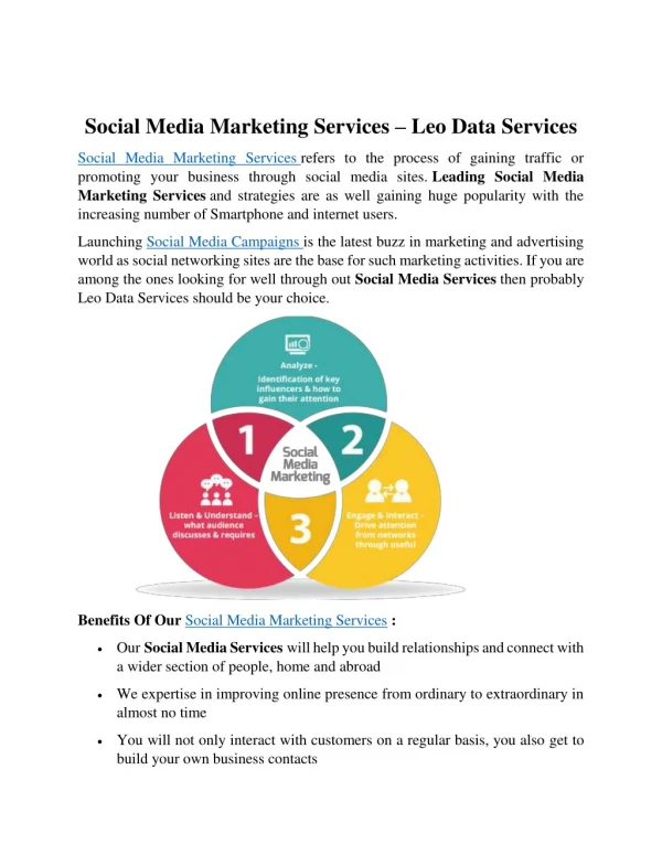 Social Media Marketing Services – Leo Data Services