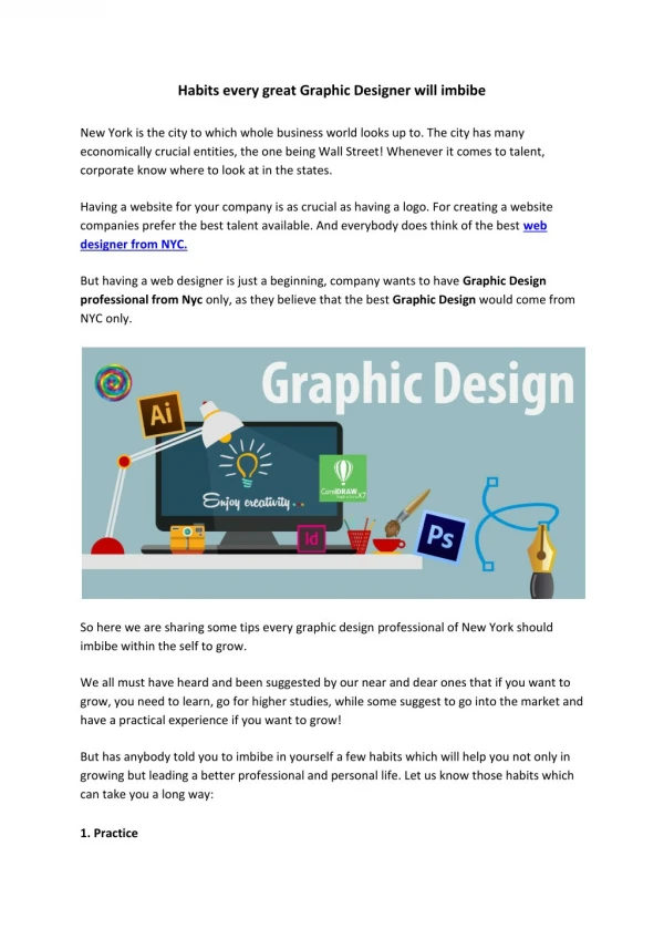 Habits every great Graphic Designer will imbibe