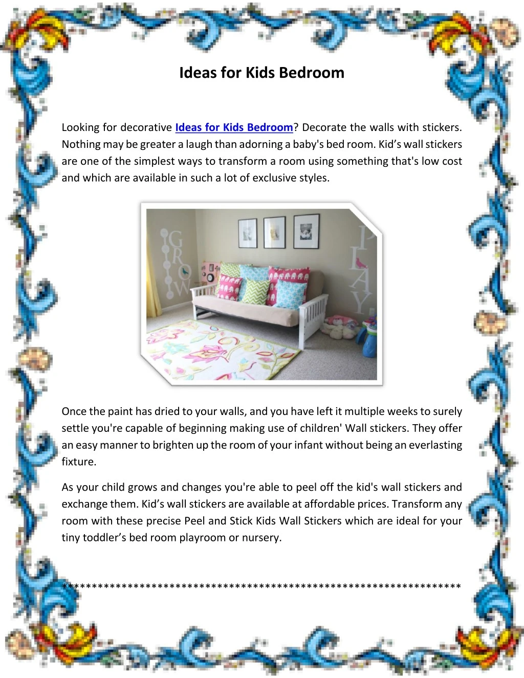 ideas for kids bedroom