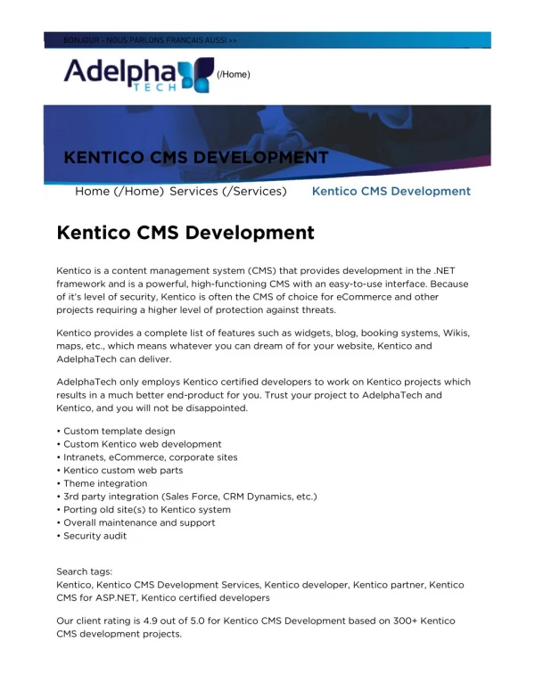 Kentico CMS Development