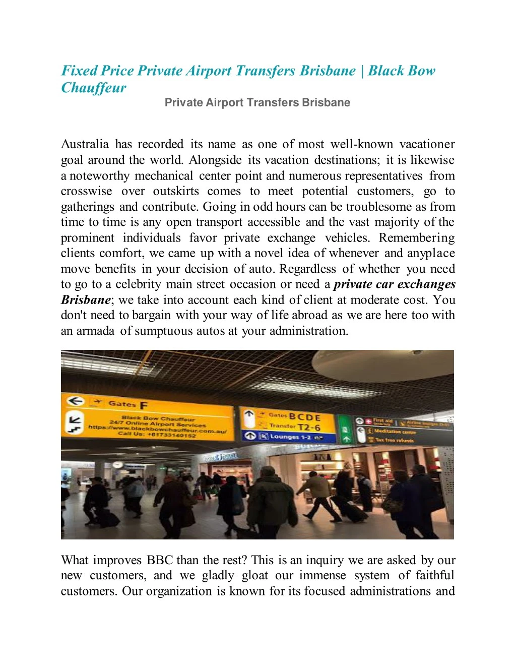 fixed price private airport transfers brisbane