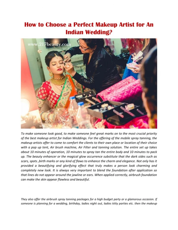 How to Choose a Perfect Makeup Artist for An Indian Wedding?