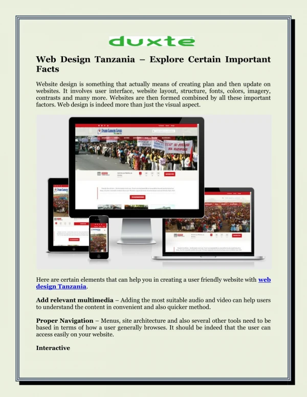 Web Design Tanzania – Explore Certain Important Facts