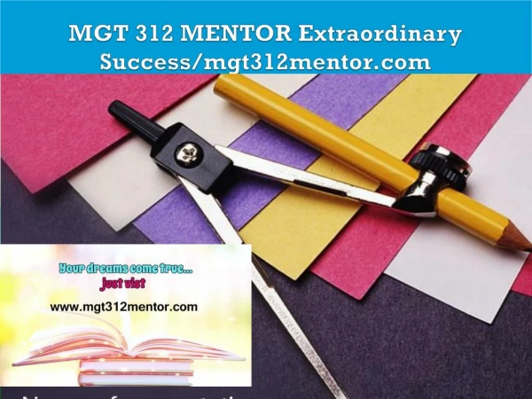 MGT 312 MENTOR Extraordinary Success/mgt312mentor.com