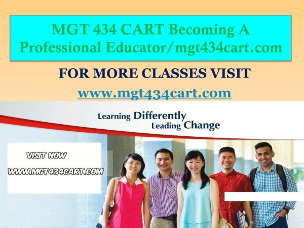 MGT 434 CART Becoming A Professional Educator/mgt434cart.com