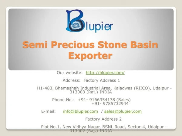 Semi Precious Stone Basin Exporter