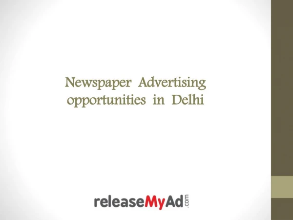 Delhi Newspaper Advertisement Booking Online.