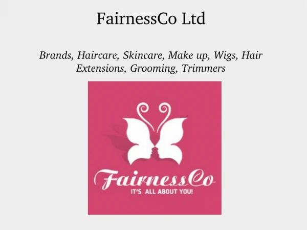 Online Store for Beauty Products - FairnessCo Ltd