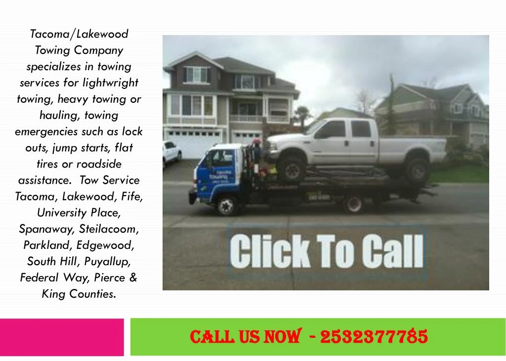 tacoma lakewood towing company specializes
