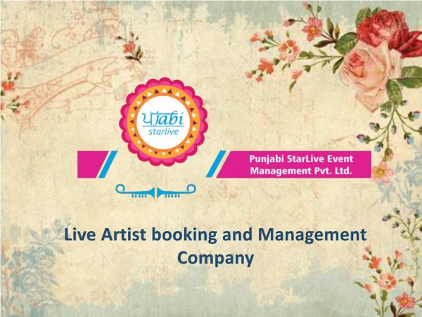 Live Artist booking and Management Company