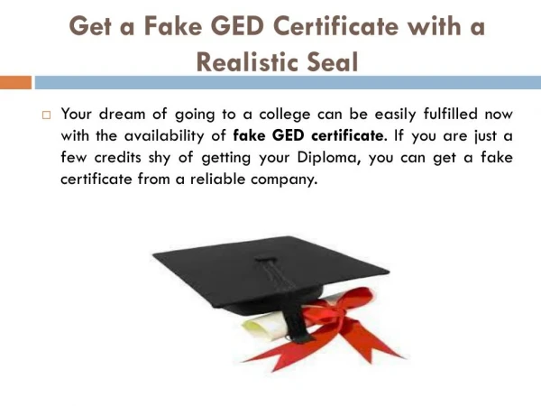 Get a Fake GED Certificate with a Realistic Seal
