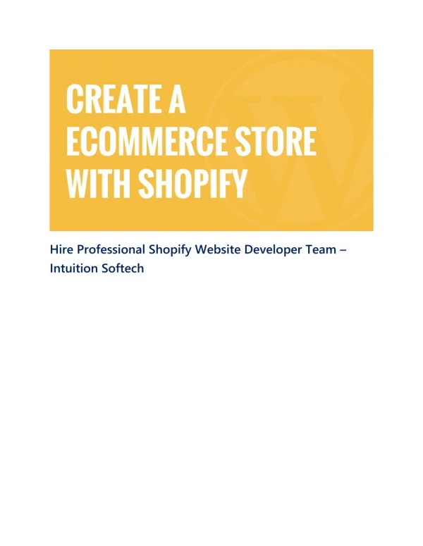 Hire Professional Shopify Website Developer Team