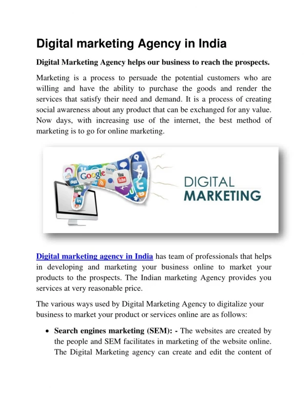 Best Digital Marketing Agency and Service in India