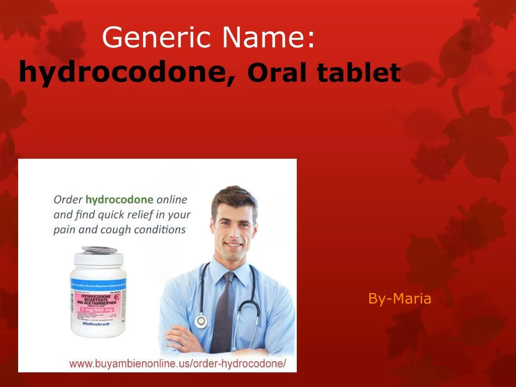 generic name hydrocodone oral tablet