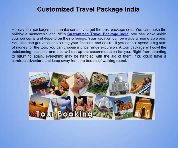 Customized Travel Package India