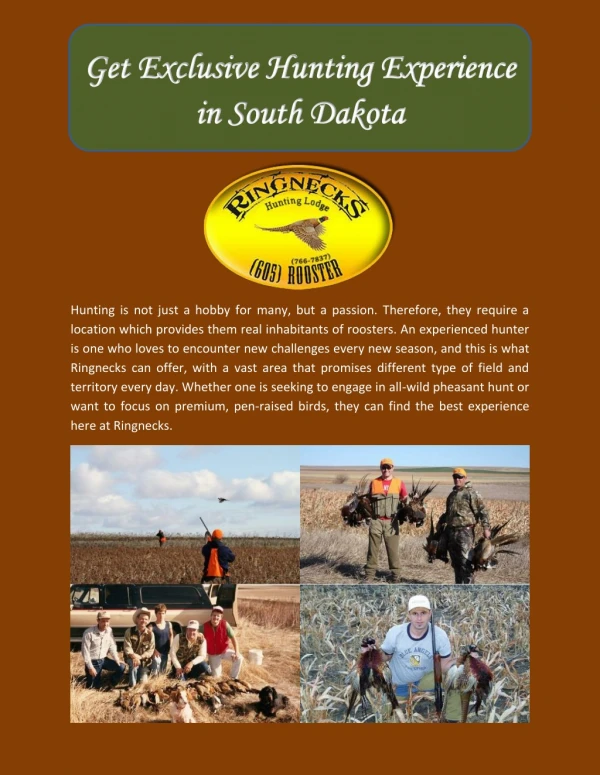 Get Exclusive Hunting Experience in South Dakota