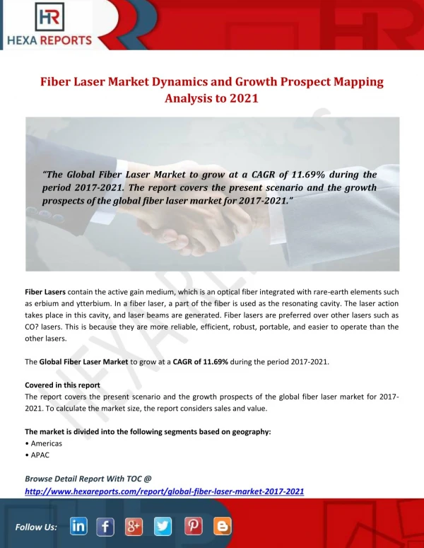 Fiber Laser Market Dynamics and Growth Prospect Mapping Analysis to 2021