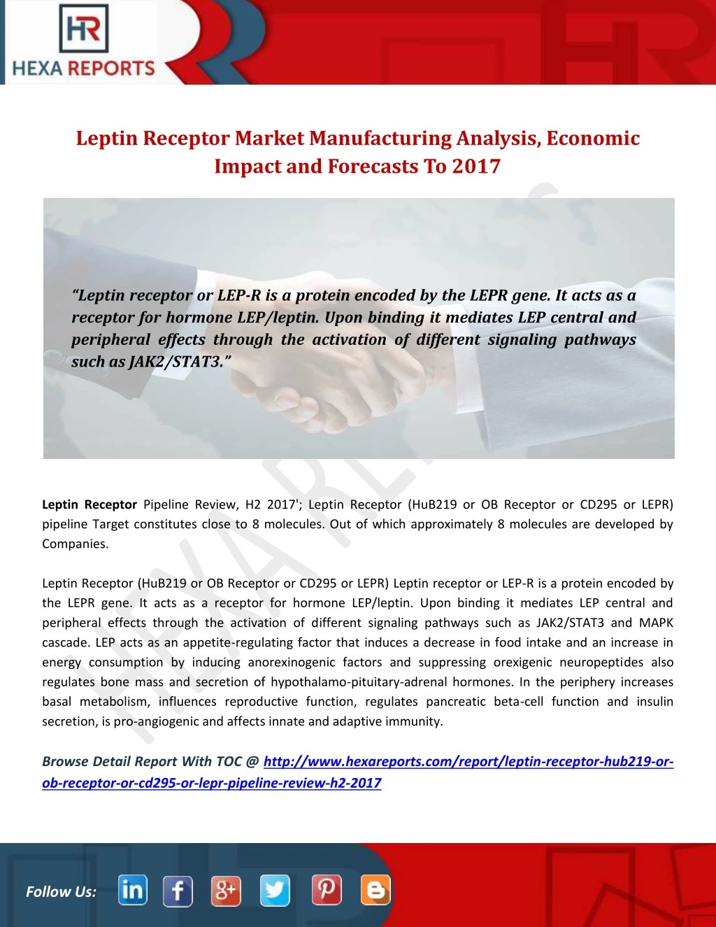 leptin receptor market manufacturing analysis