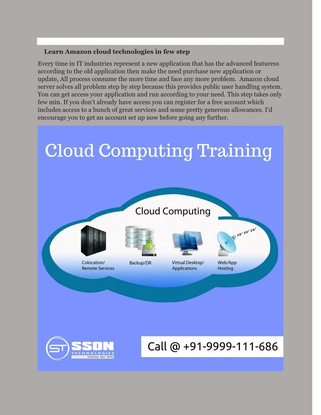 learn amazon cloud technologies in few step