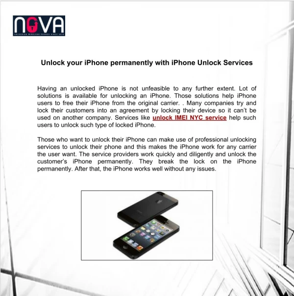 Unlock your iPhone Permanently With iPhone Unlock Services