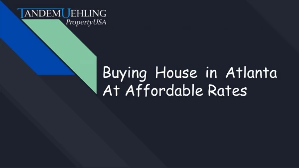 Where To Buying House in Atlanta?