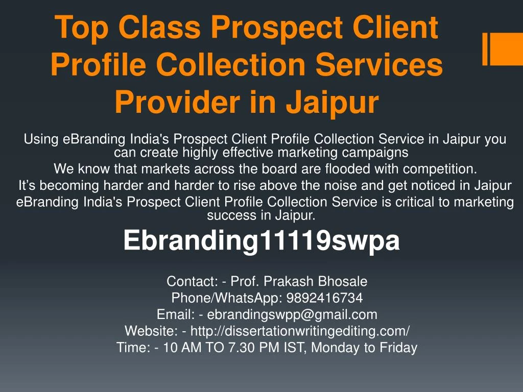 top class prospect client profile collection services provider in jaipur