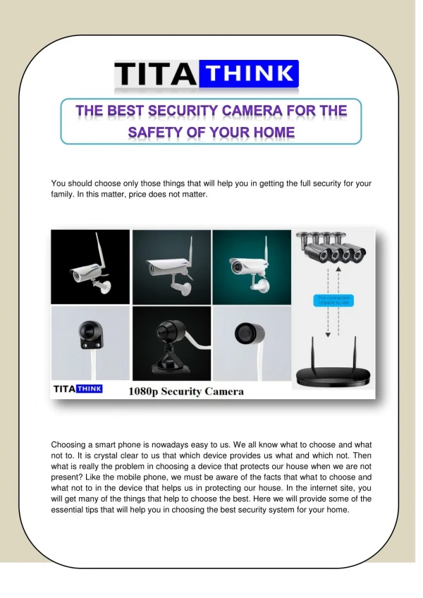 THE BEST SECURITY CAMERA FOR THE SAFETY OF YOUR HOME