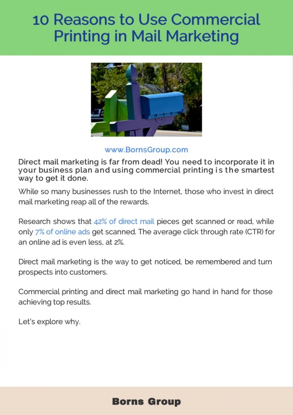 10 Reasons to Use Commercial Printing in Mail Marketing
