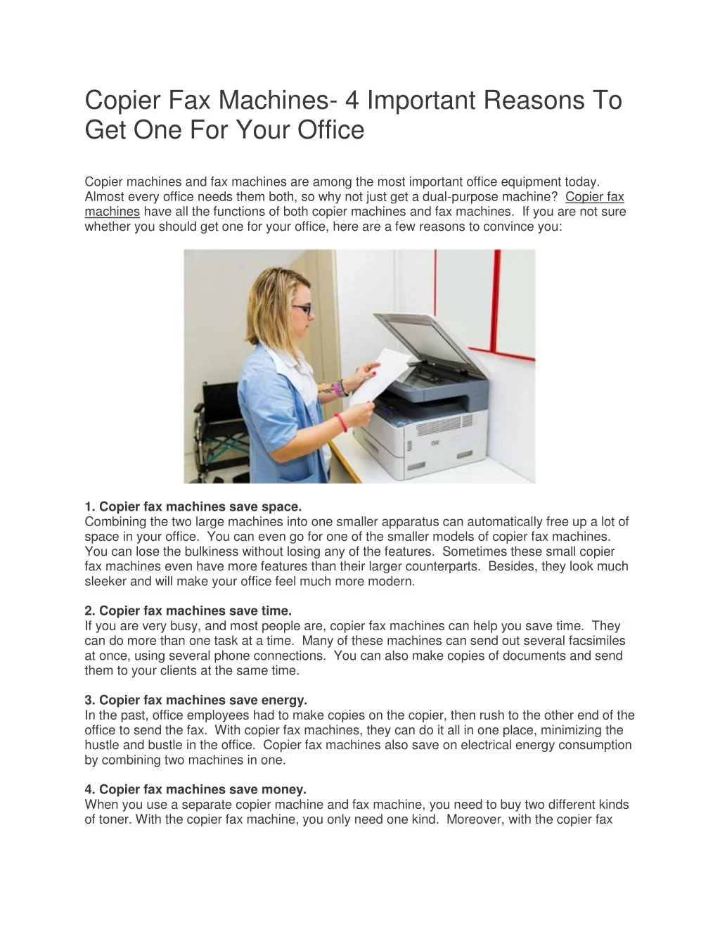 copier fax machines 4 important reasons