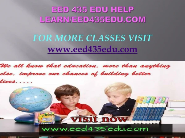 EED 435 EDU help Learn/eed435edu.com