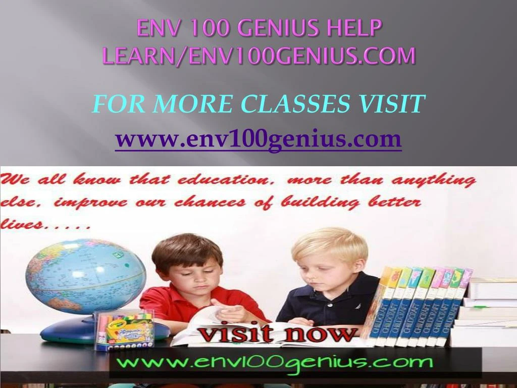 env 100 genius help learn env100genius com