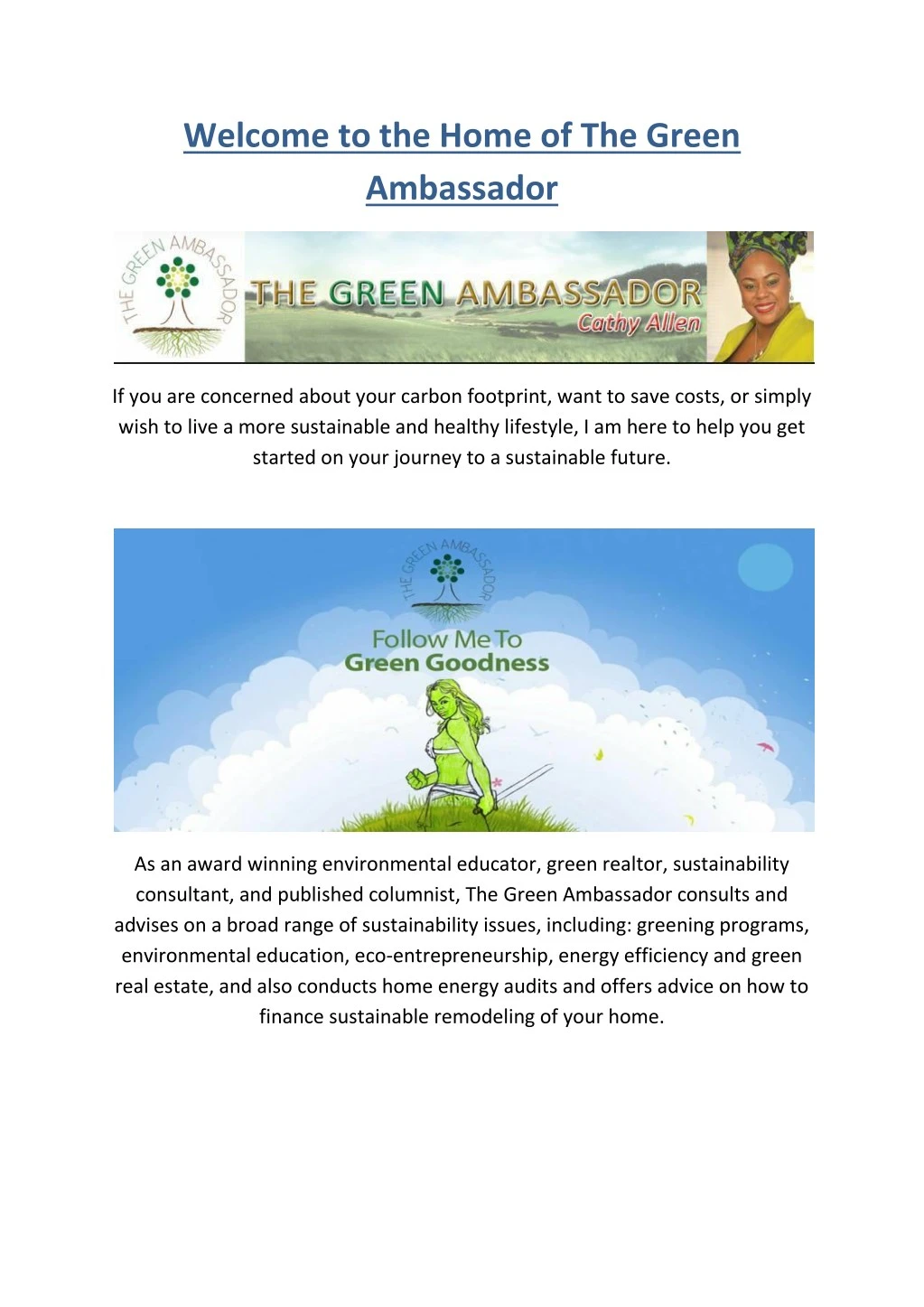 welcome to the home of the green ambassador