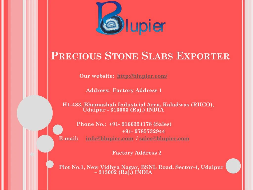 precious stone slabs exporter