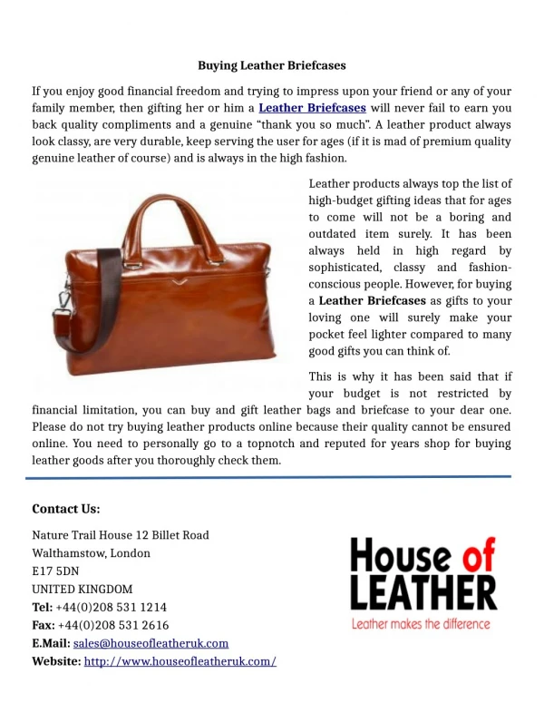 Buying Leather Briefcases