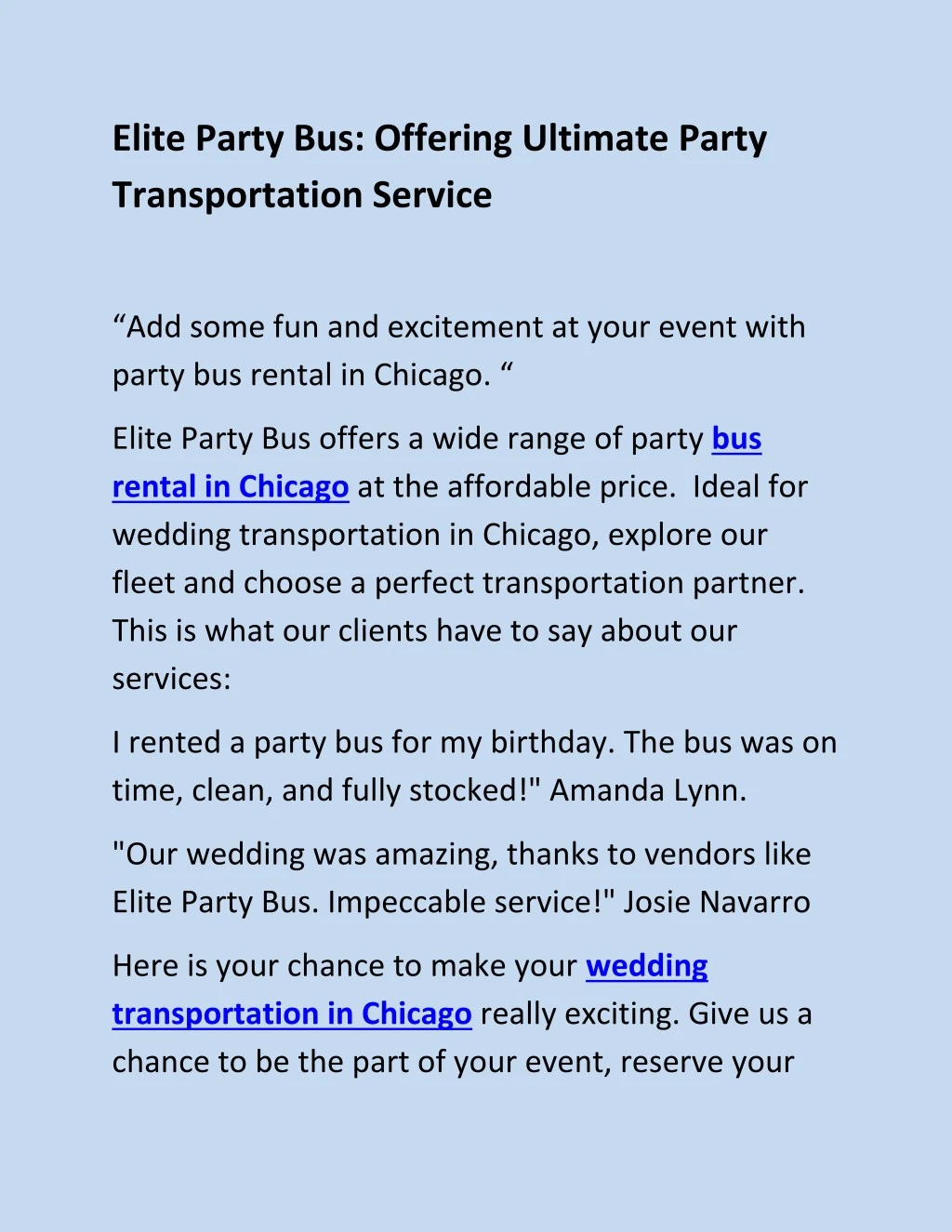 elite party bus offering ultimate party