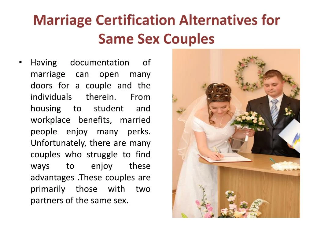 marriage certification alternatives for same sex couples