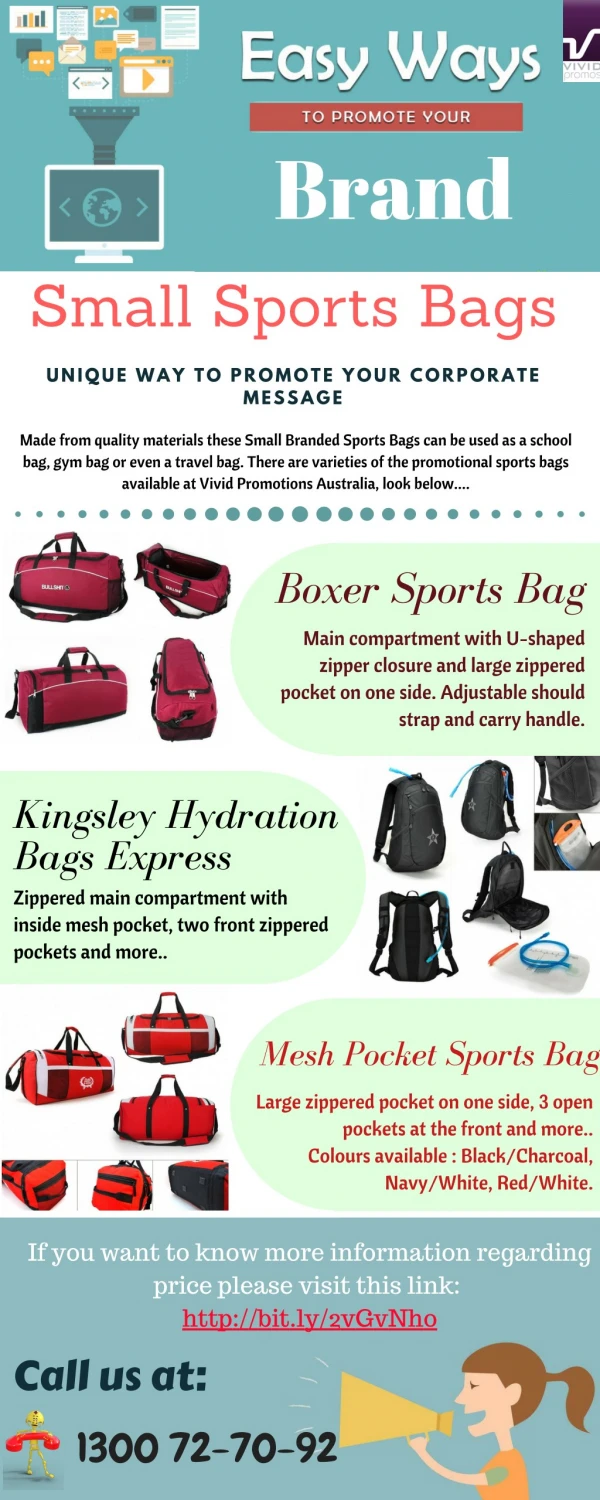 Imprinted Small Sports Bags | Vivid Promotions Australia