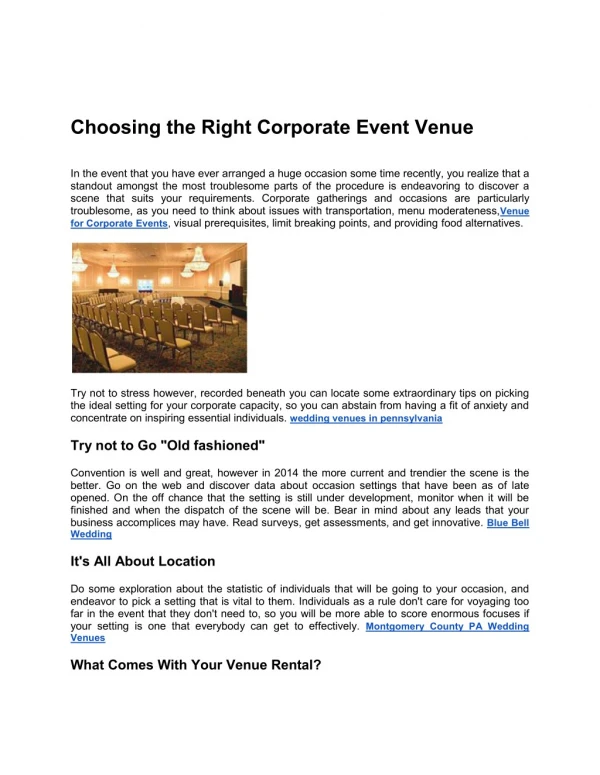 Corporate Event Venues,Venue for Corporate Events