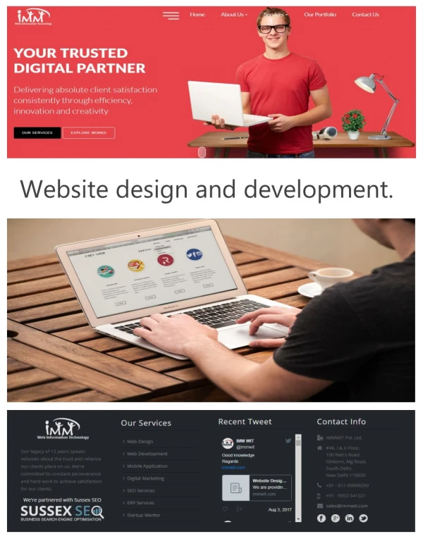 Website design and development.