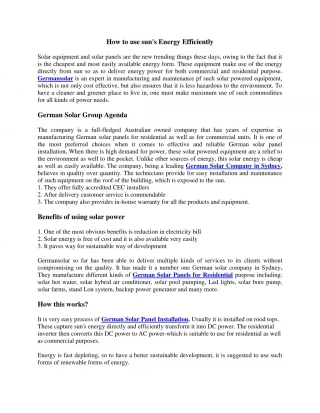 German solar panel installation - slide 1