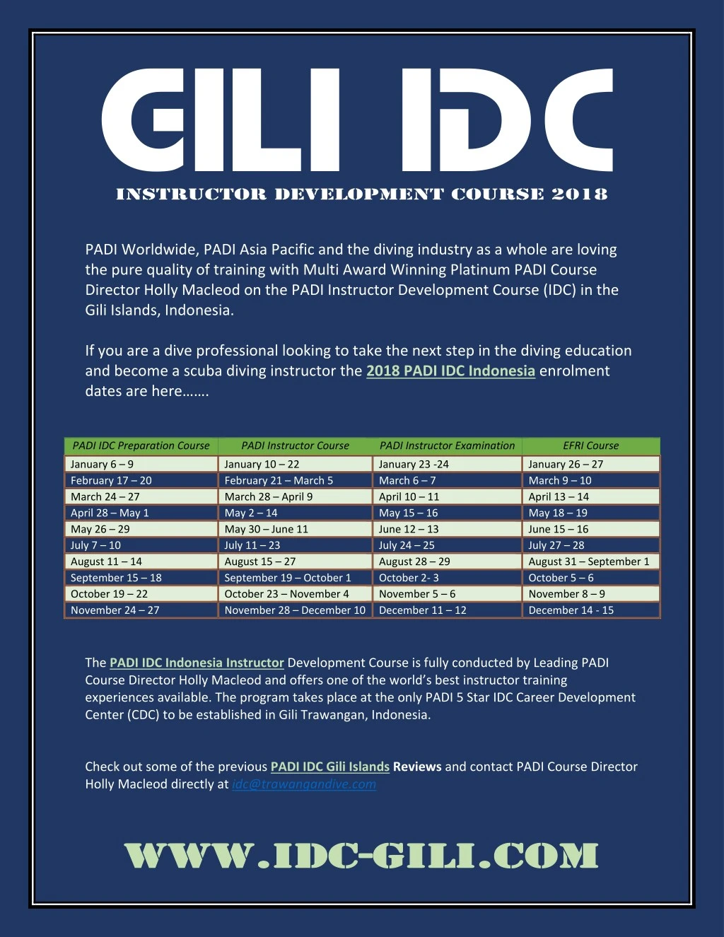 gili idc instructor development course 2018