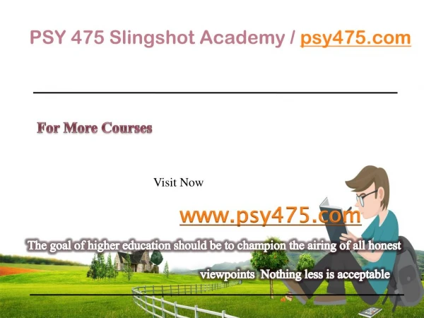 PSY 475 Slingshot Academy / psy475.com