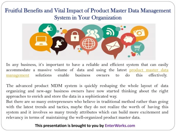 Fruitful Benefits and Vital Impact of Product Master Data Management System in Your Organization