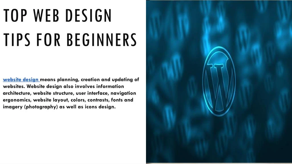 top web design tips for beginners website design