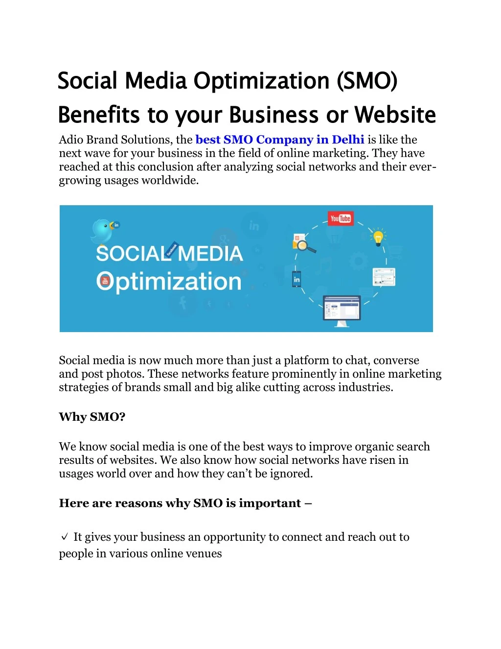 social media optimization smo benefits to your