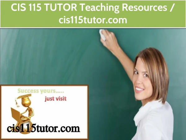 CIS 115 TUTOR Teaching Resources / cis115tutor.com