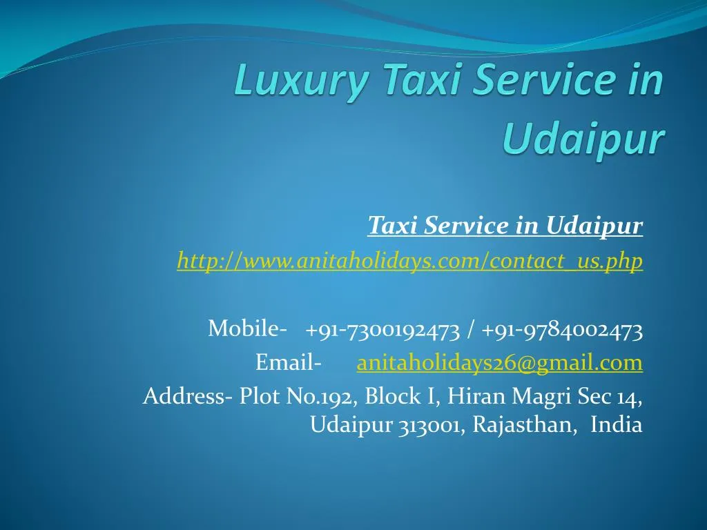 luxury taxi service in udaipur