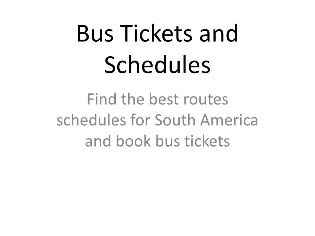 bus tickets and schedules