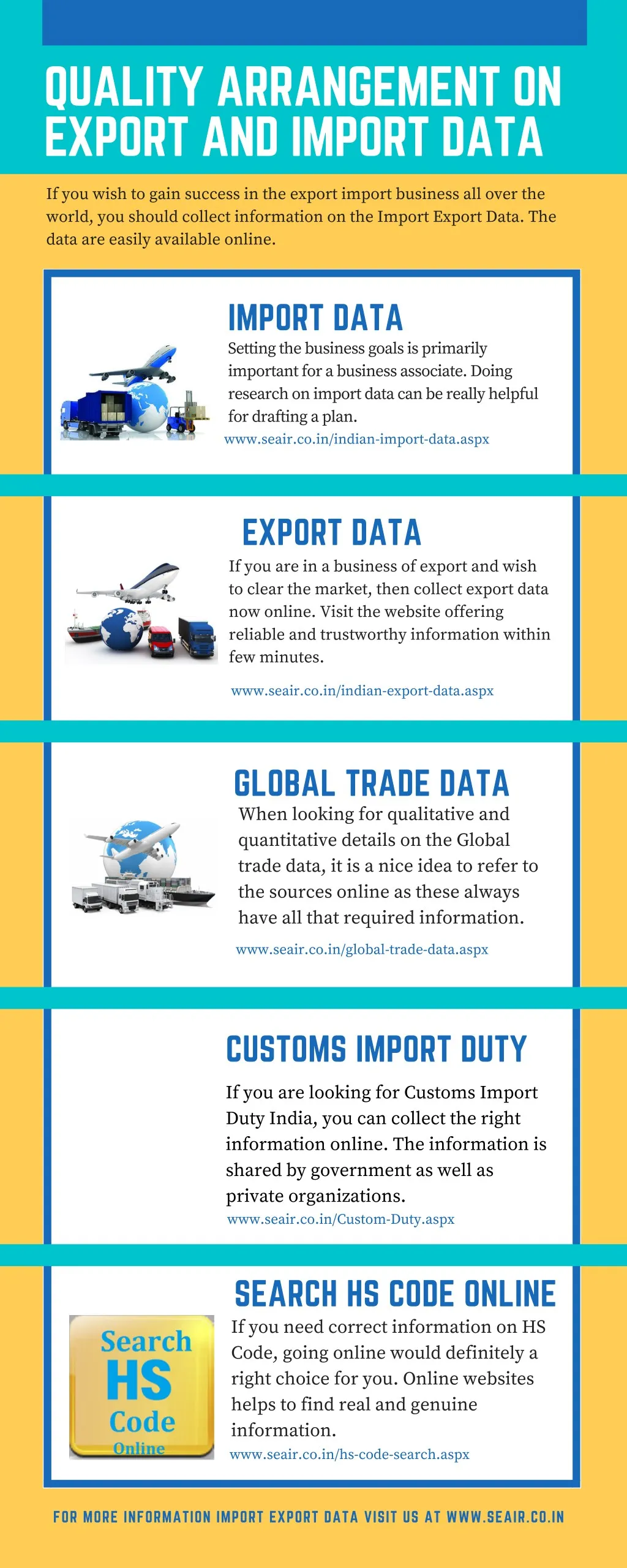 quality arrangement on export and import data